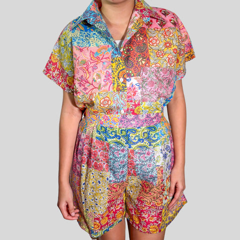 Patchwork Printed Coords Top and Shorts