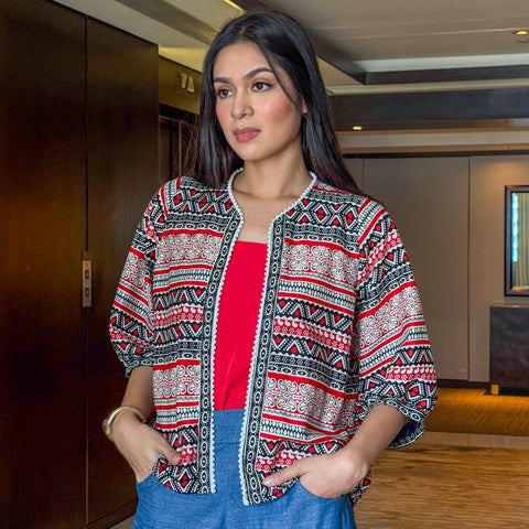 Ziya Sicat Bolero Batik Blazer Cotton Top Cardigan Jacket