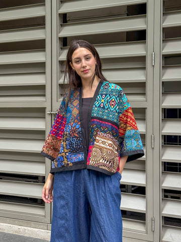 Ziya Diwa Patches Kimono Patchwork Cover Up