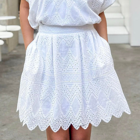Yasmin Eyelet Blouse and Skirt