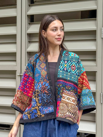 Ziya Diwa Patches Kimono Patchwork Cover Up