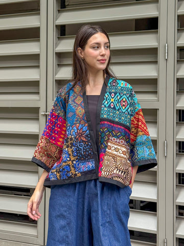 Ziya Diwa Patches Kimono Patchwork Cover Up