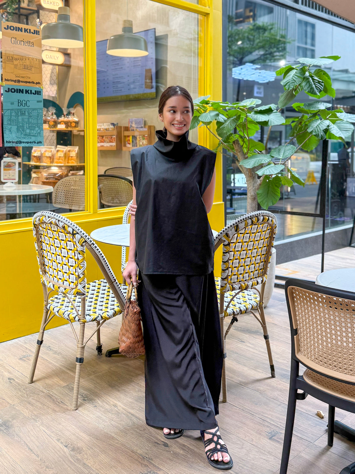 Ziya Nadine Set Comfortable Coords High Turtle Neck Neckline Flared Pants