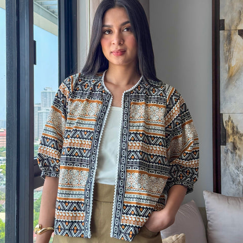 Ziya Sicat Bolero Batik Blazer Cotton Top Cardigan Jacket