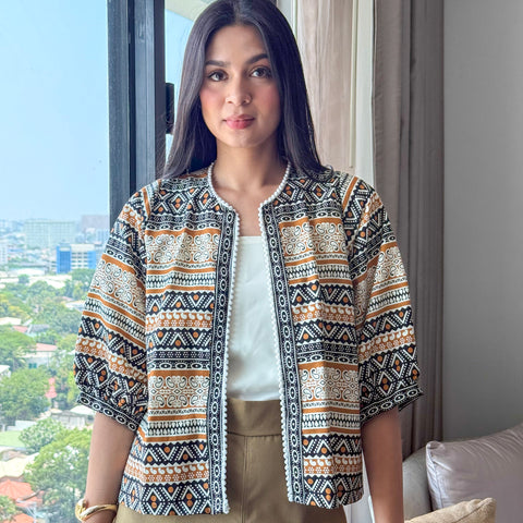 Ziya Sicat Bolero Batik Blazer Cotton Top Cardigan Jacket
