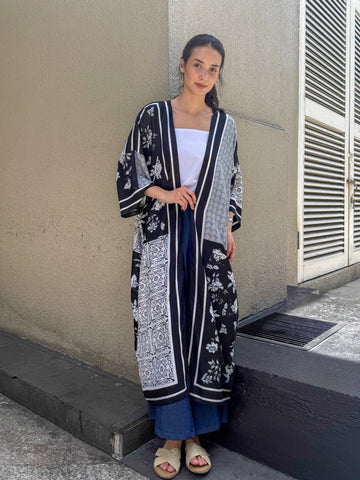 Ziya Abaya Long Silk Kimono