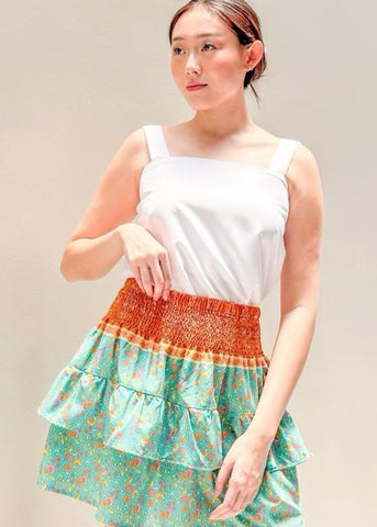 ZIYA Hanna Smocking Printed Ball Skirt