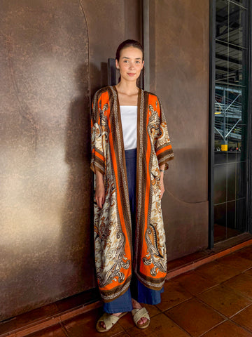 Ziya Abaya Long Silk Kimono