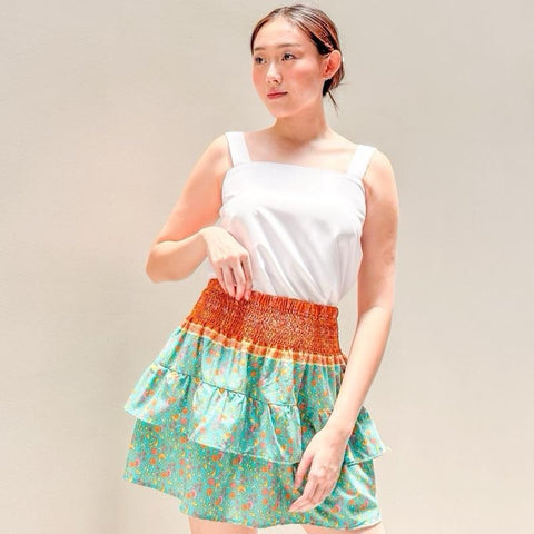 ZIYA Hanna Smocking Printed Ball Skirt