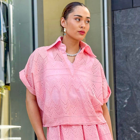 Yasmin Eyelet Blouse and Skirt