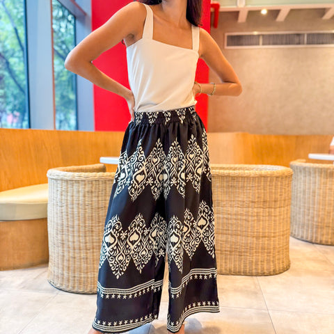 ZIYA Bali Wide Leg Loose Lounge Pants Printed Bohemian Floral Elephant Asean