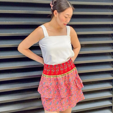 ZIYA Hanna Smocking Printed Ball Skirt