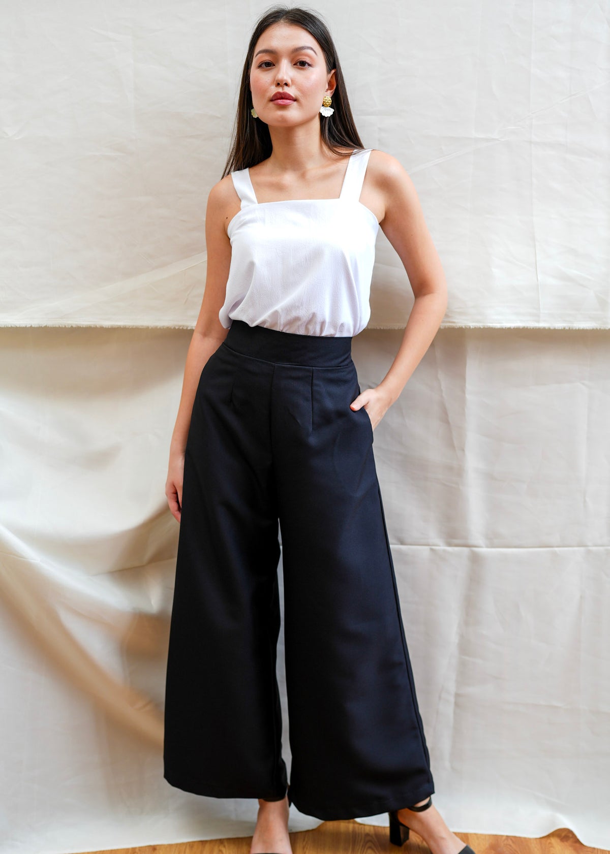 Wide Leg Wool Trousers