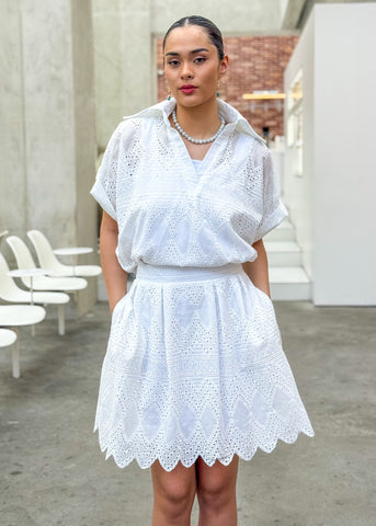 Yasmin Eyelet Blouse and Skirt