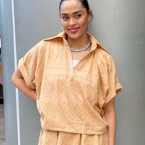 Yasmin Eyelet Blouse and Skirt