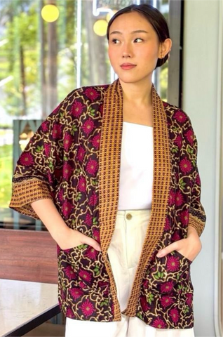 ZIYA Alamid Kimono Cotton Batik 3/4 Sleeves Womenswear