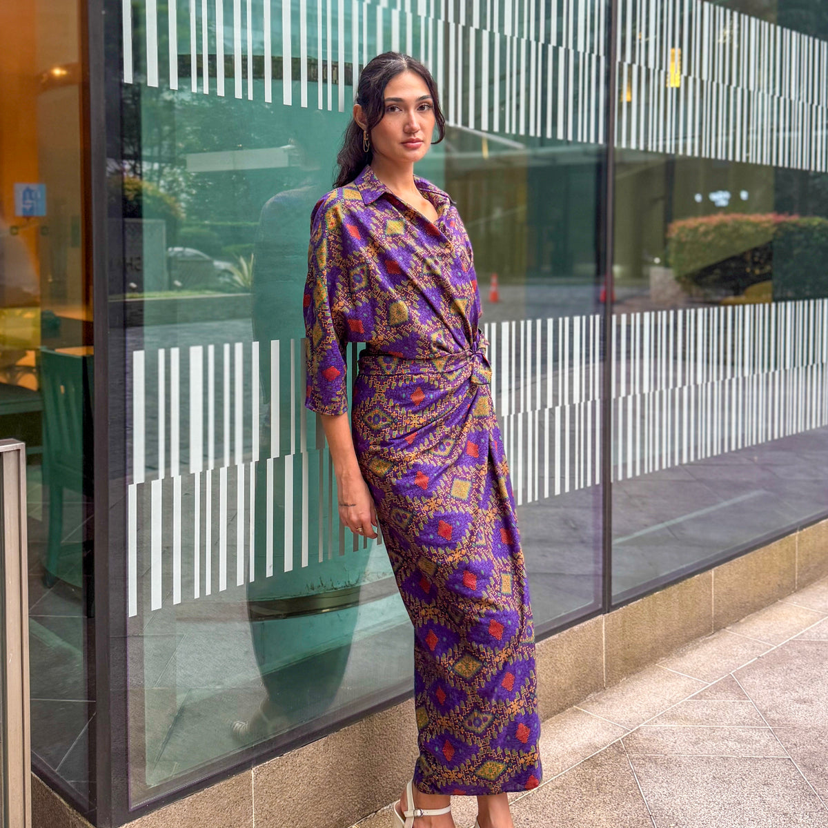 ZIYA Gloria Wrap Dress Cotton Batik Maxi Dress