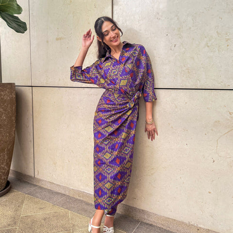 ZIYA Gloria Wrap Dress Cotton Batik Maxi Dress