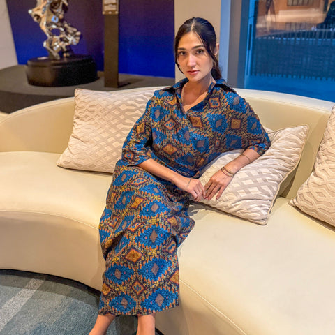 ZIYA Gloria Wrap Dress Cotton Batik Maxi Dress