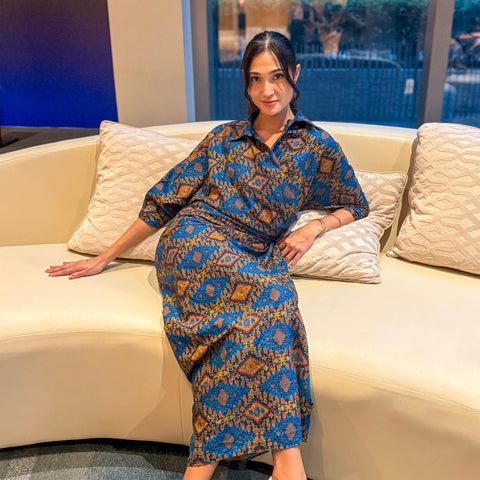 ZIYA Gloria Wrap Dress Cotton Batik Maxi Dress