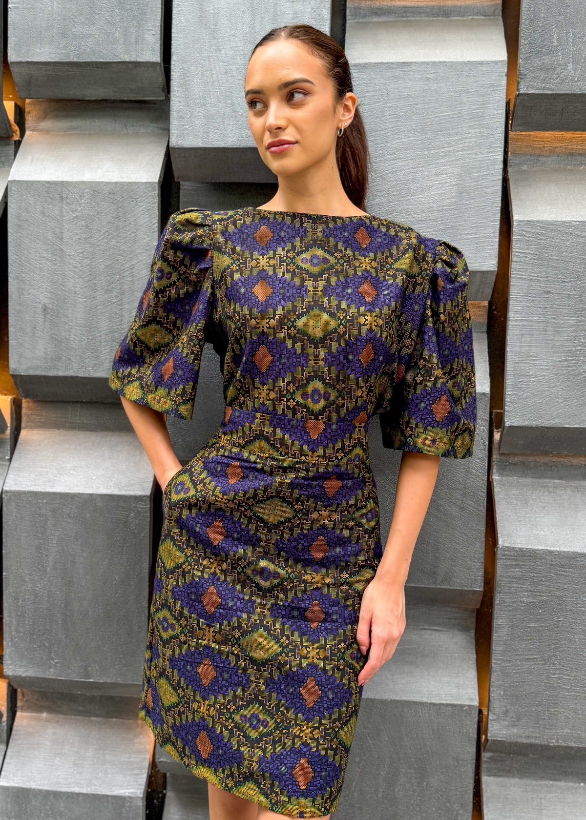 Maya Batik Pencil Skirt