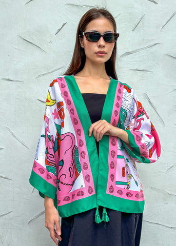 Chiba Printed Cotton Kimono