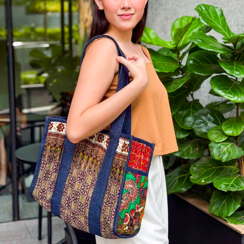 ZIYA Katha Patches Batik Tote Bag