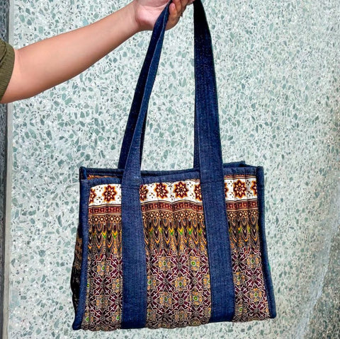 ZIYA Katha Patches Batik Tote Bag