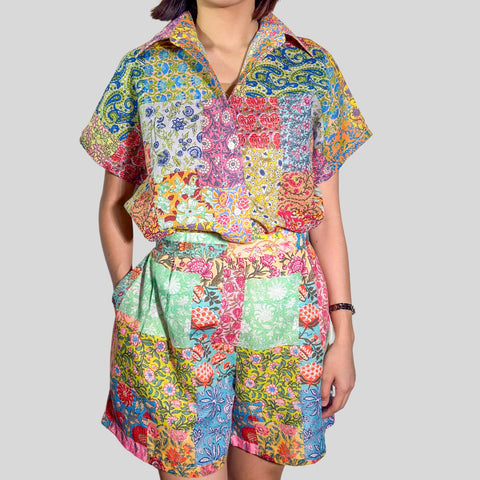 Patchwork Printed Coords Top and Shorts