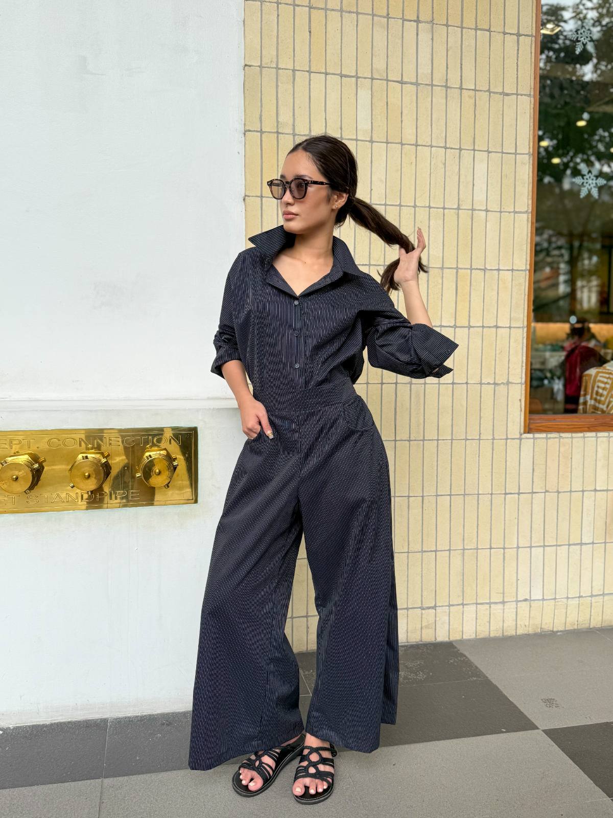Ziya Christina Striped Coords Polo Wide Leg Pants