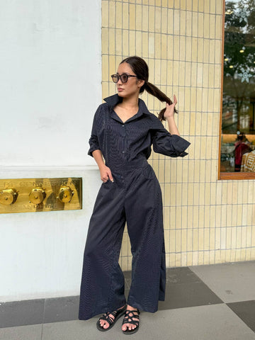 Ziya Christina Striped Coords Polo Wide Leg Pants