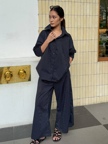 Ziya Christina Striped Coords Polo Wide Leg Pants