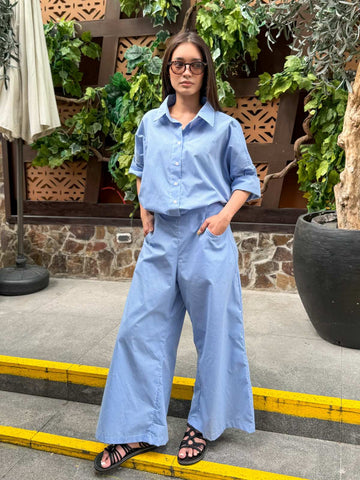Ziya Christina Striped Coords Polo Wide Leg Pants