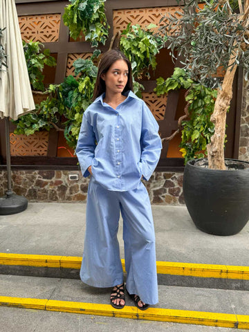 Ziya Christina Striped Coords Polo Wide Leg Pants