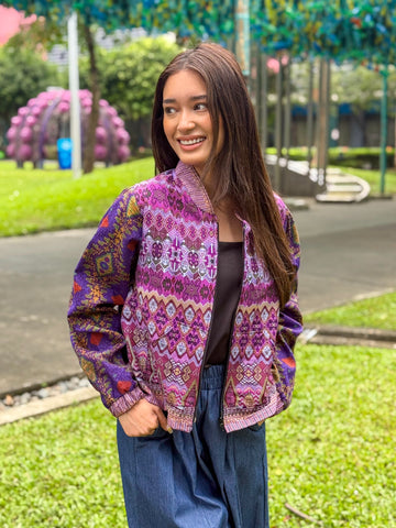 Ziya Likha Bomber Jacket with Zipper