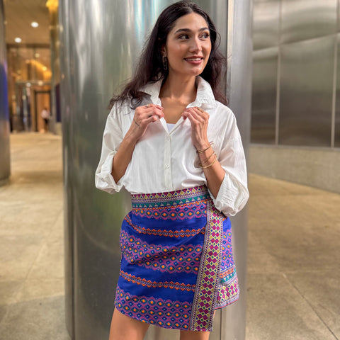 Ziya Raya Skort Asymmetric Shorts Cotton Batik Garterized Waist